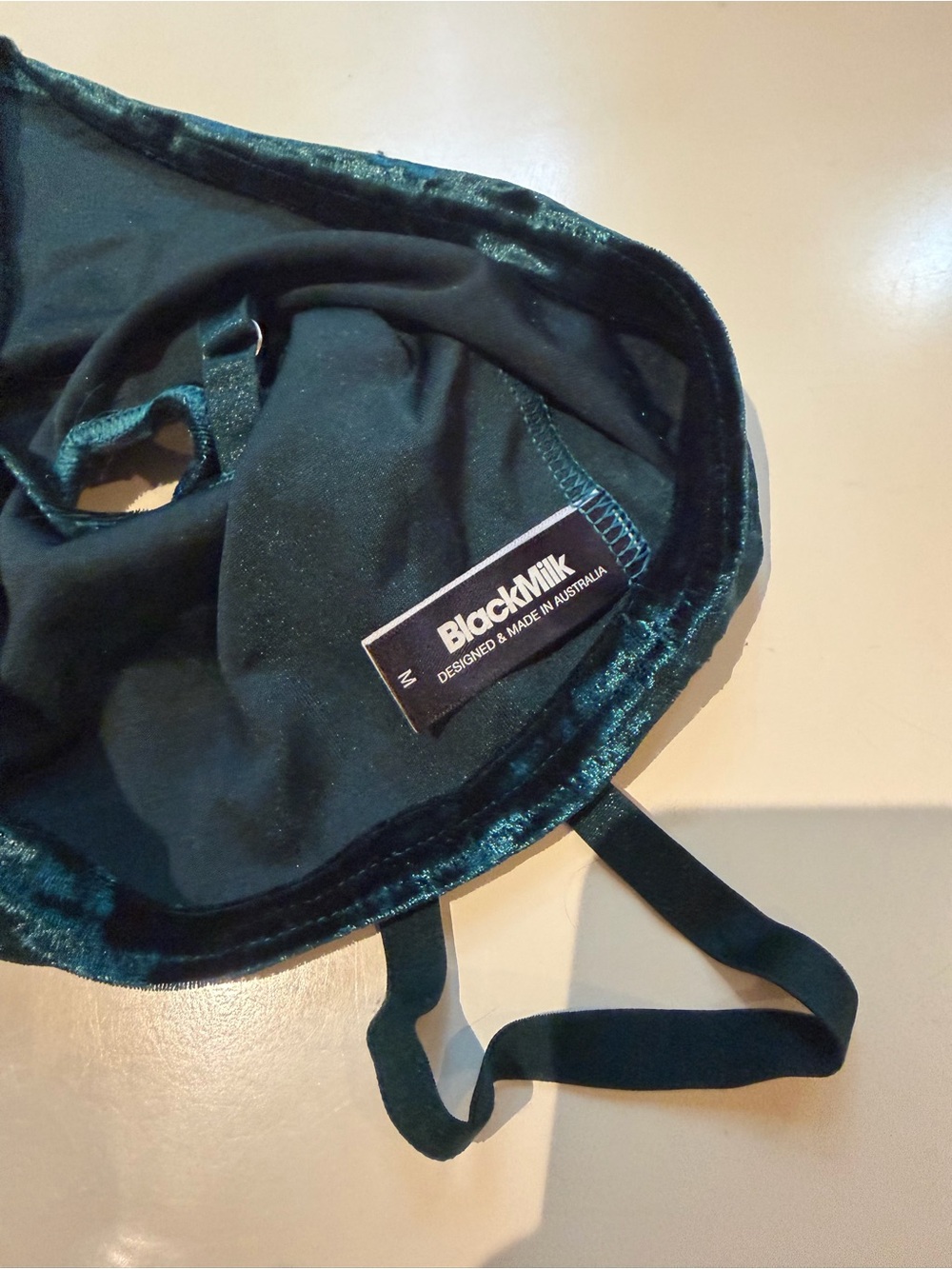 Blackmilk Evergreen Crushed Velvet Crop Top - Picture 3 of 3